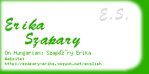 erika szapary business card